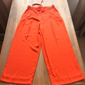 Nicole Miller Vibrant Orange Wide-Leg Pants